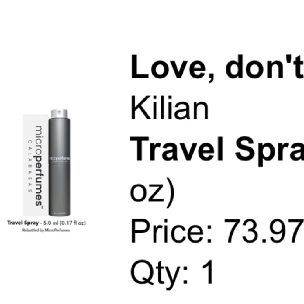 Love, Don’t Be Shy by Kilian travel spray